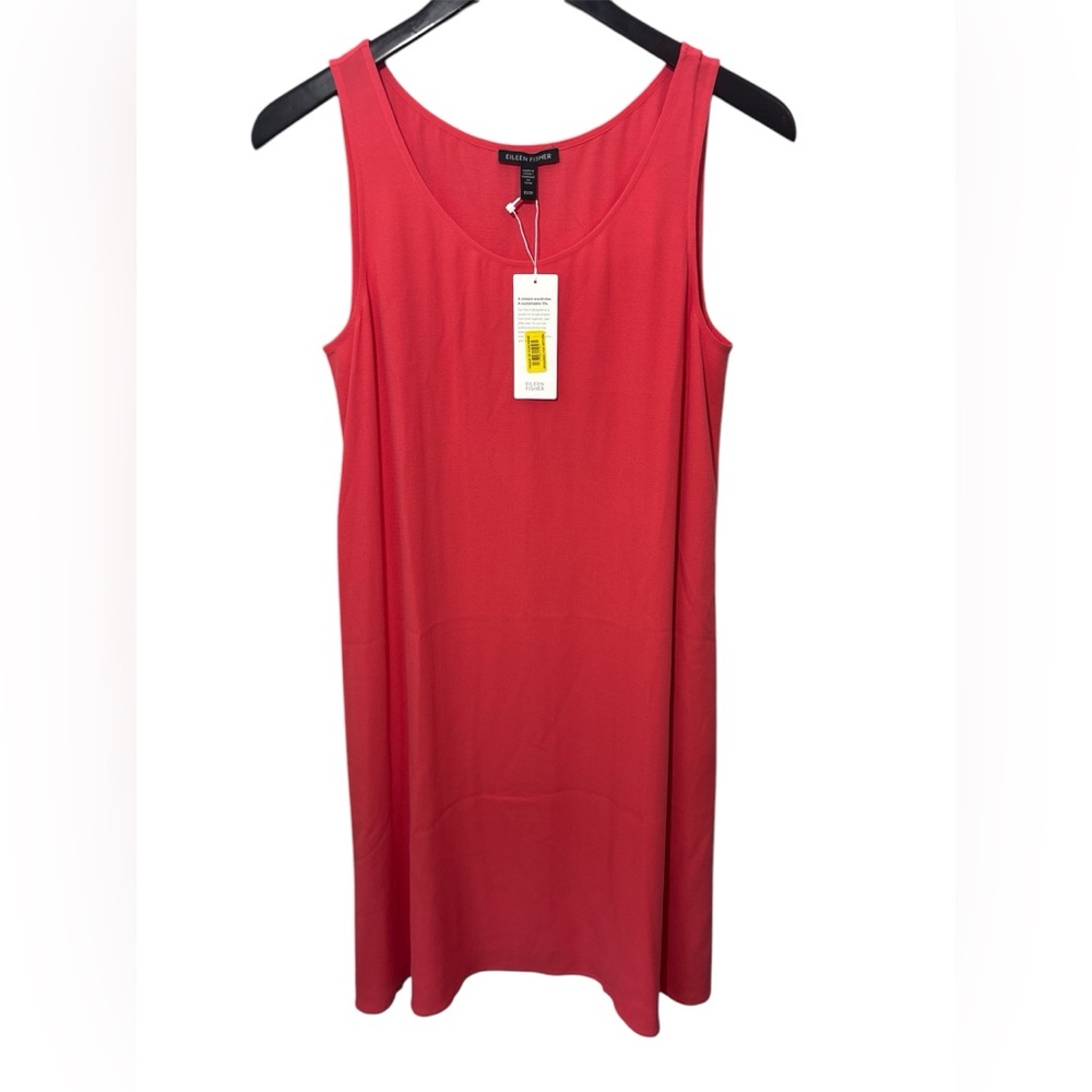 NWT Eileen Fisher XS Melon 100% Silk Tank Dress Sustainable Business Minimalist